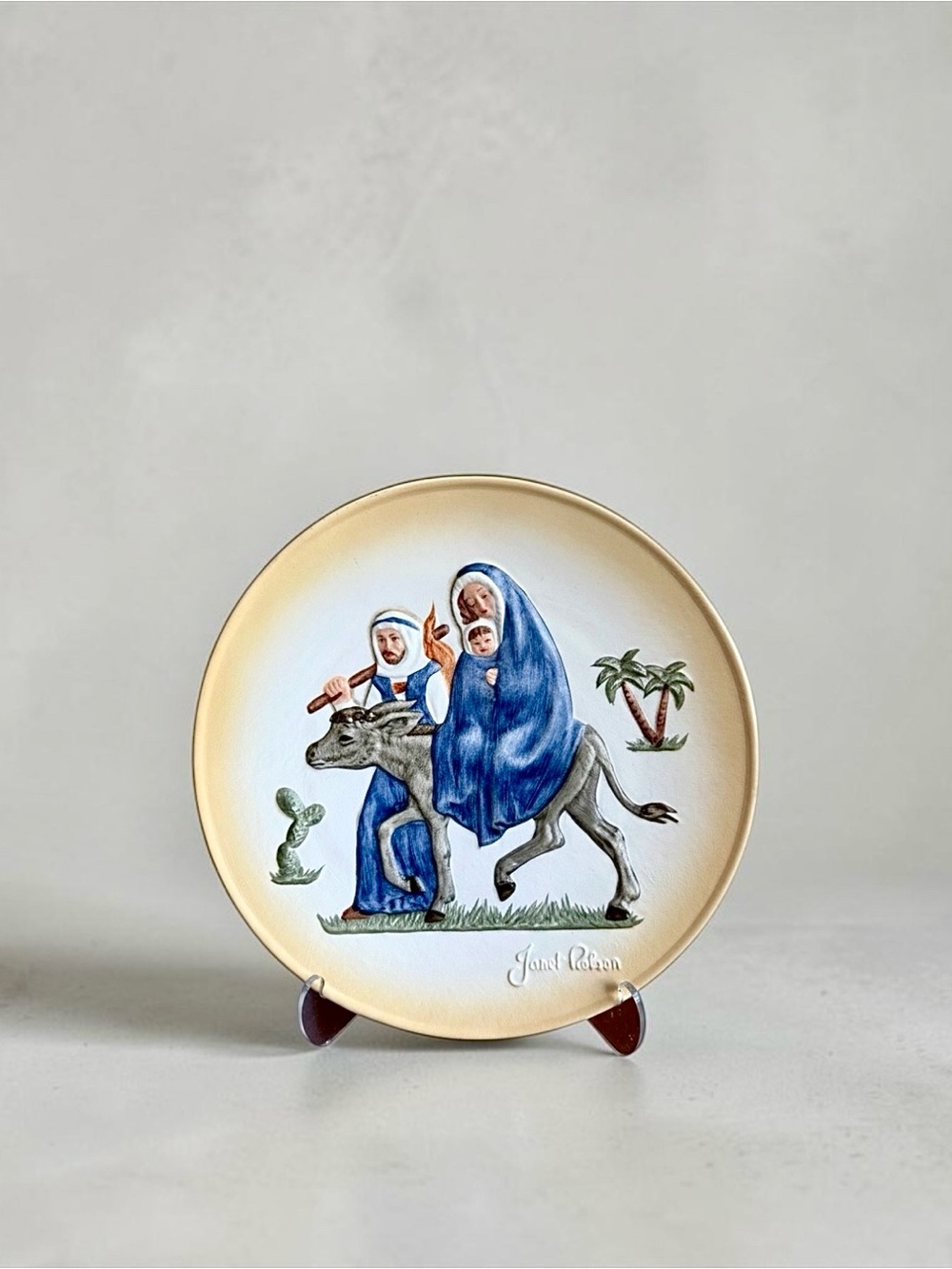 Vintage 1974 Goebel Flight Into Egypt Christmas Plate by Janet Robson